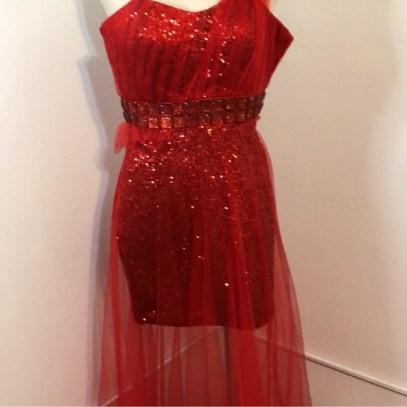 Night moves red sequin dress size 10 - Picture 3 of 8